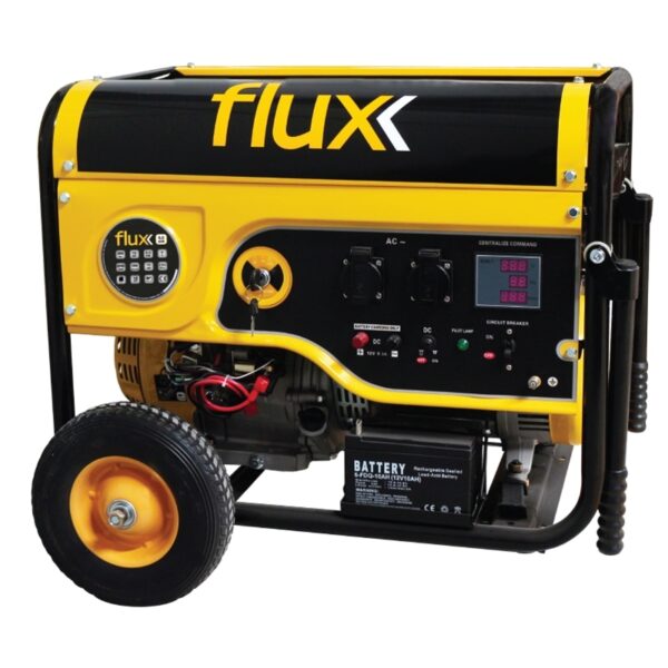 FLUX Gerador Gasolina 6.5kva c/ Rodas e Pega