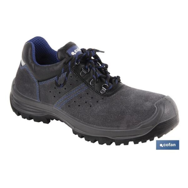 COFAN Sapato Camurça Cinza Segurança S1P + SRC Modelo Myron Biqueira de carbono Light